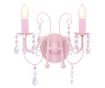 Lampă de perete cu mărgele, roz, 2 becuri x E14