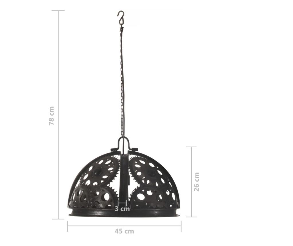 Industrijska stropna svetilka s ketno, model kolo, 45 cm, E27 - 7