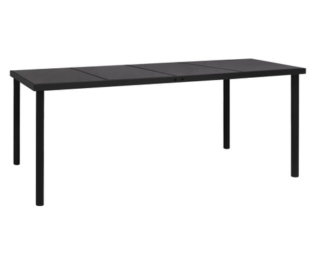 Stół ogrodowy, 190x90x74 cm, czarny, stalowy