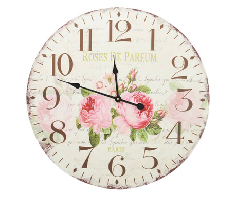 Starinski zidni sat s cvjetnim uzorkom 60 cm
