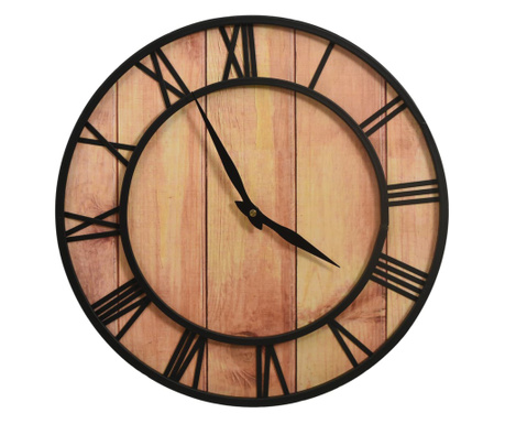 325172 Wall Clock 39 cm Brown and Black MDF and Iron