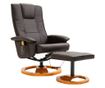 Masažna fotelja s taburetom, smeđa, eko koža
