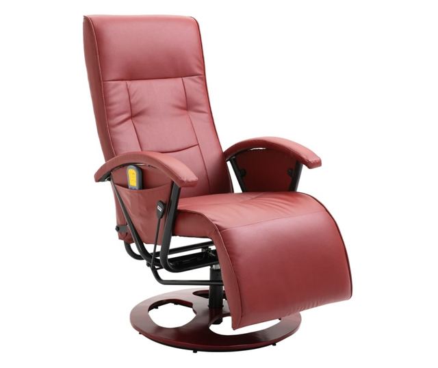 Masažna fotelja, vinsko crvena, eko koža
