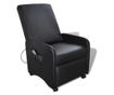 Masažna fotelja, crna, eko koža