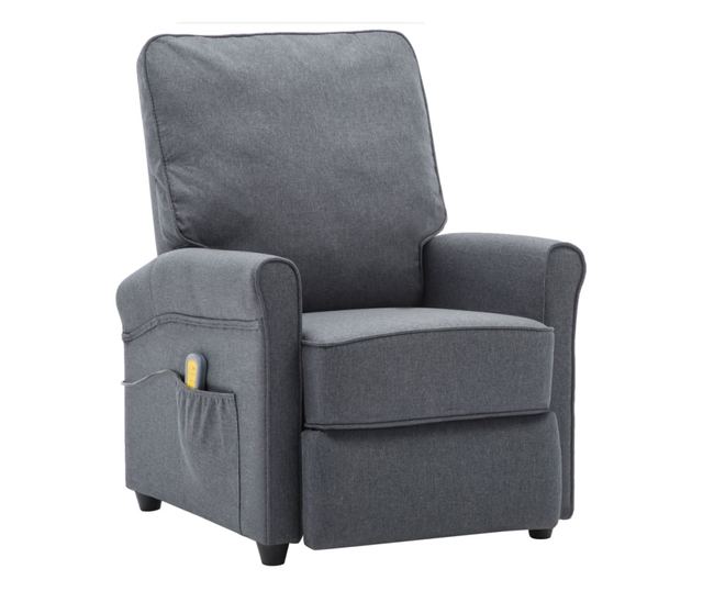 Naslonjač za masažu na razvlačenje, tamno siva, tekstilni materijal