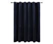 Zavjesa za zamračivanje s prstenima baršunasta crna 290x245 cm