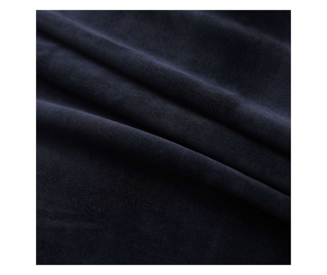 Zavjesa za zamračivanje s prstenima baršunasta crna 290x245 cm