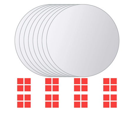 8 kosov zrcalnih ploščic okrogle oblike steklo