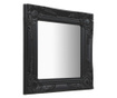 fekete barokk stílusú fali tükör 40 x 40 cm