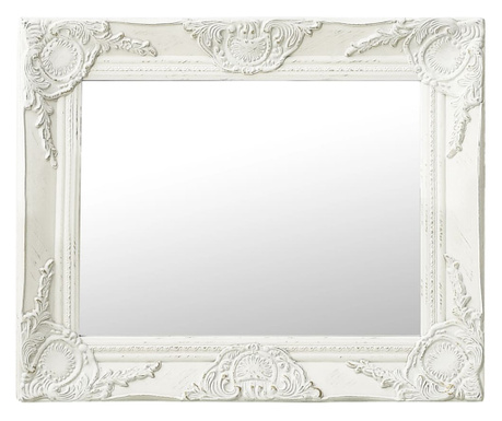 fehér barokk stílusú fali tükör 50 x 40 cm