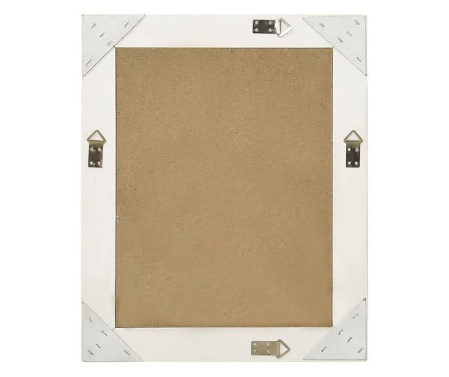 Oglindă de perete în stil baroc, alb, 50 x 60 cm