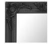 Lustro ścienne w stylu barokowym, czarne, 60 x 60 cm