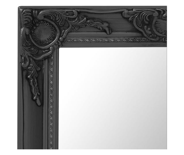 Oglindă de perete în stil baroc, negru, 50 x 60 cm