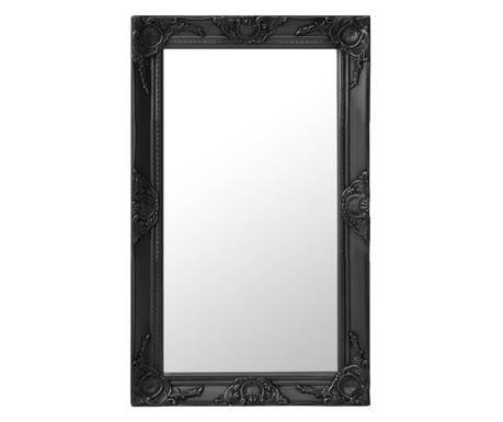 Stensko ogledalo v baročnem stilu 50x80 cm črno