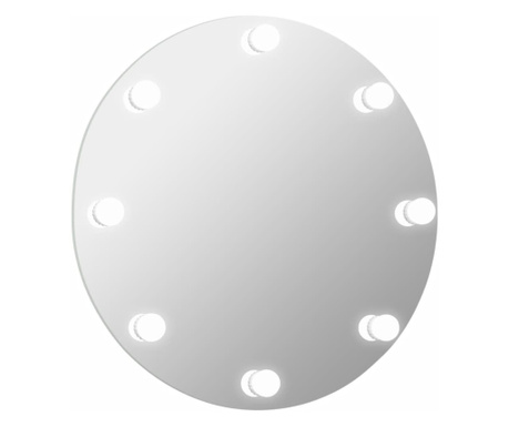 keret nélküli kör alakú fali tükör LED-világítással