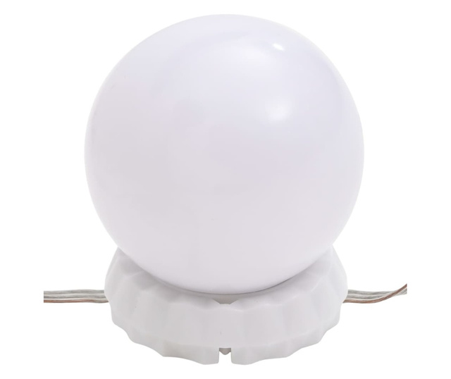 Masa de toaleta cu LED, alb extralucios, 96x40x142 cm