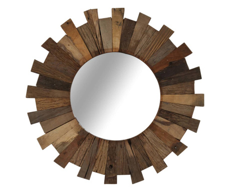 Oglindă de perete, 50 cm, lemn masiv reciclat