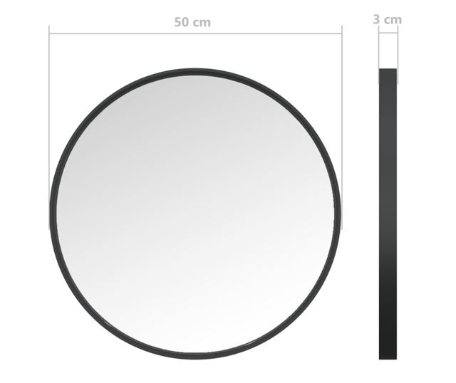 Zidno ogledalo crno 50 cm