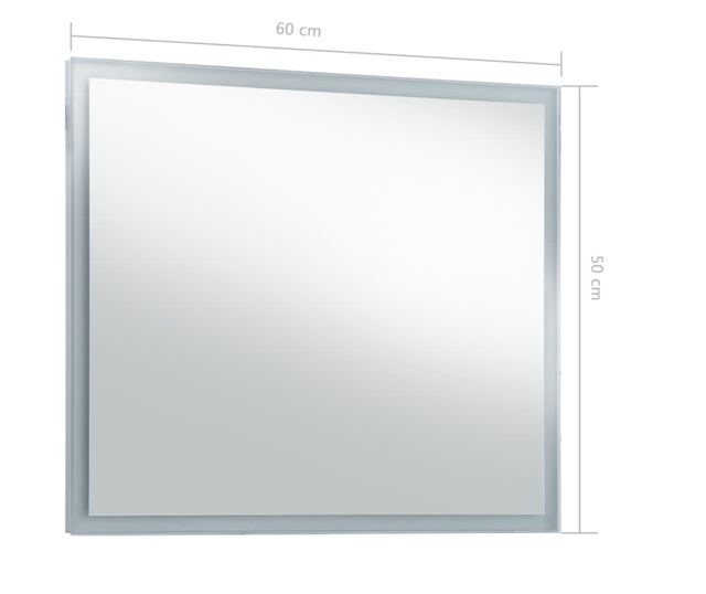 Kupaonsko LED zidno ogledalo 60 x 50 cm