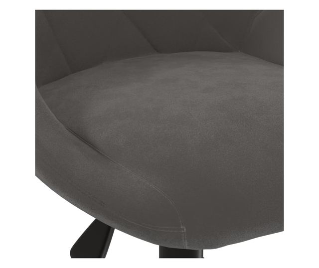 Vrtljiv jedilni stol, temno siv, žamet