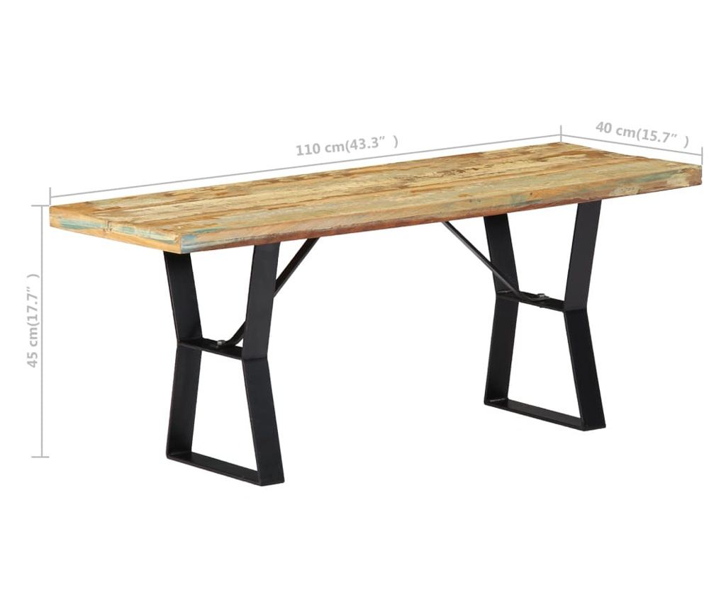 Klop iz trdnega predelanega lesa 110 cm - 13