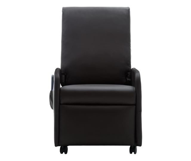 Naslonjač za masažu s nagibom, smeđi, eko koža