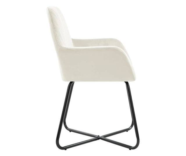 Jedilni stoli, 2 kosa, kremni, žamet