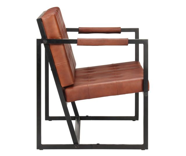 Canapea cu 2 locuri, maro, piele naturala de capra