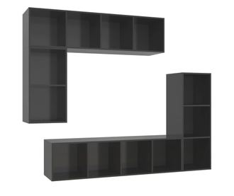 4-dijelni set TV ormarića visoki sjaj sivi od iverice