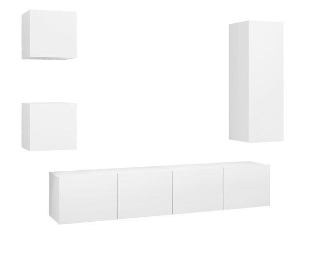 Set za TV, 5 dijelova, bijela, PAL