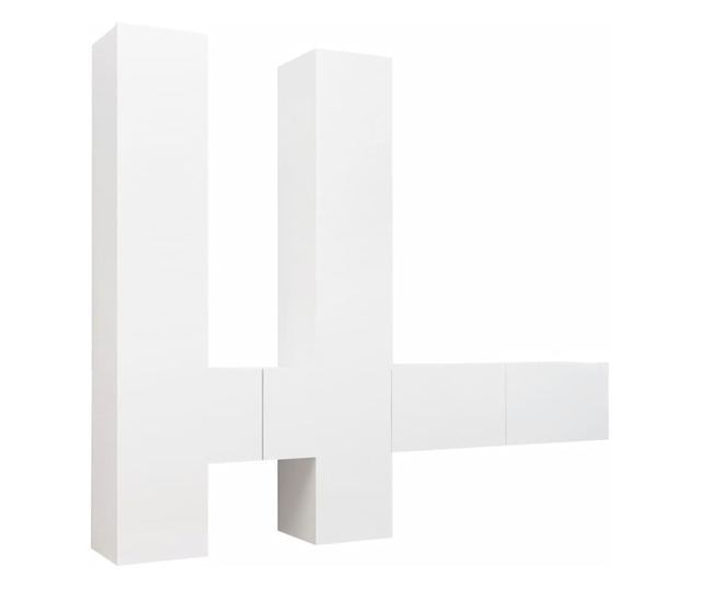 Set za TV, 6 dijelova, bijela, PAL