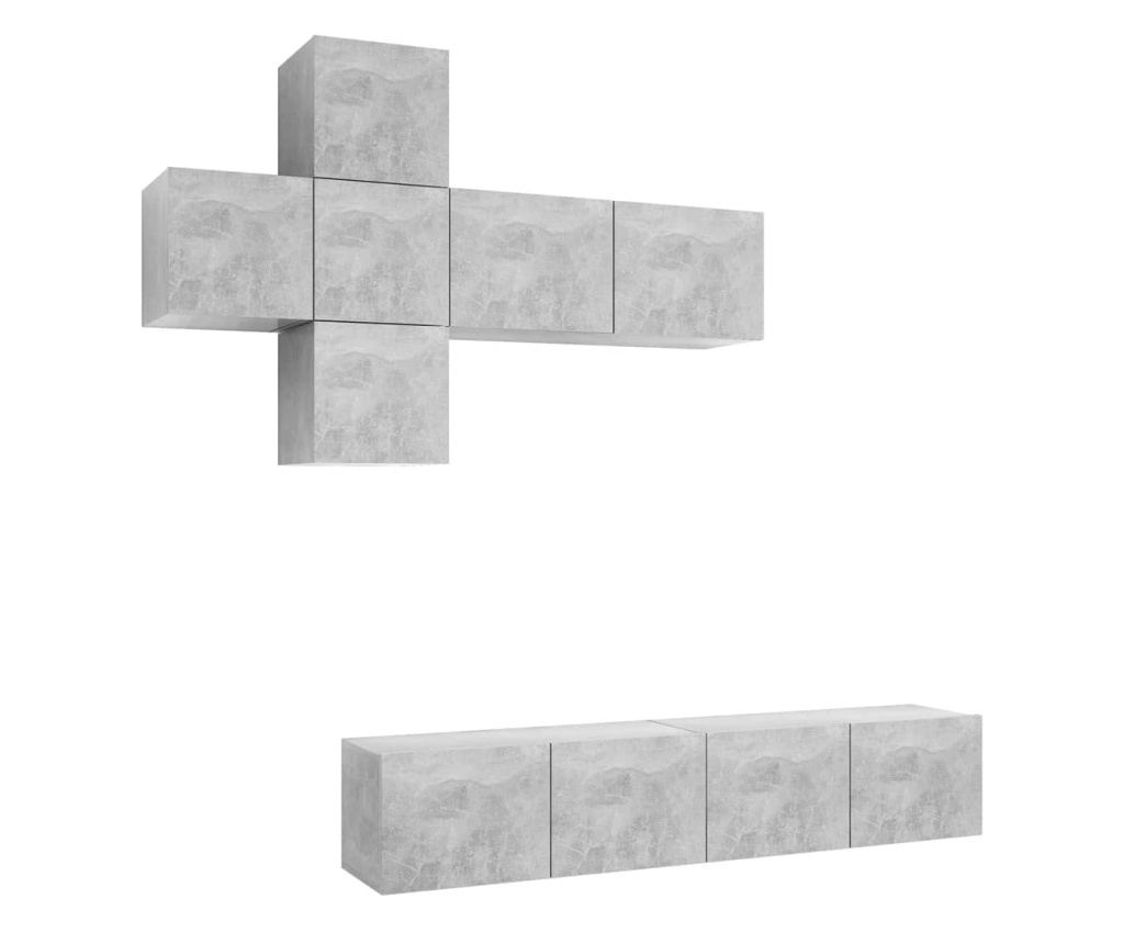 Set za TV, 7 komada, betonski sivi, PAL - 2