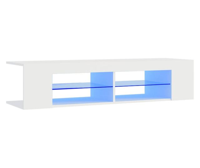 TV ormarić s LED svjetlima bijeli 135 x 39 x 30 cm