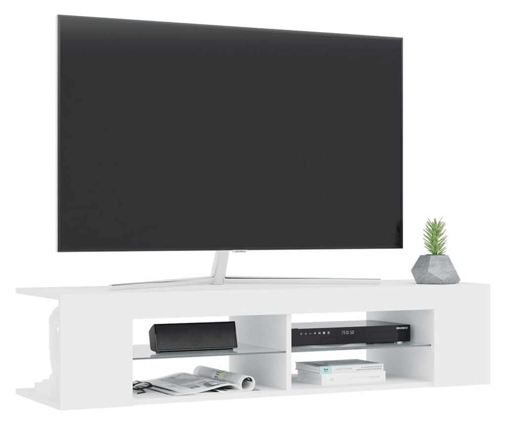 TV ormarić s LED svjetlima bijeli 135 x 39 x 30 cm - 13