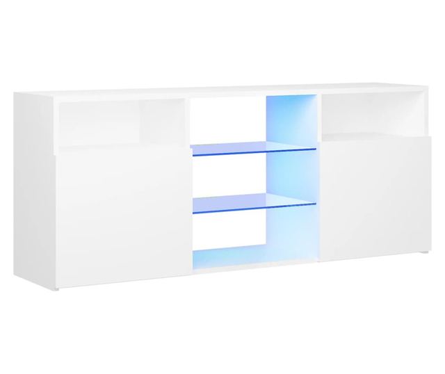 TV ormarić s LED svjetlima bijeli 120 x 30 x 50 cm