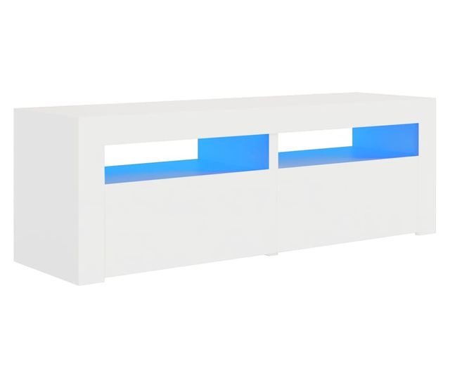 TV ormarić s LED svjetlima bijeli 120 x 35 x 40 cm