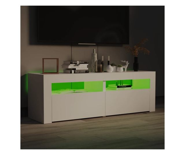 TV ormarić s LED svjetlima bijeli 120 x 35 x 40 cm