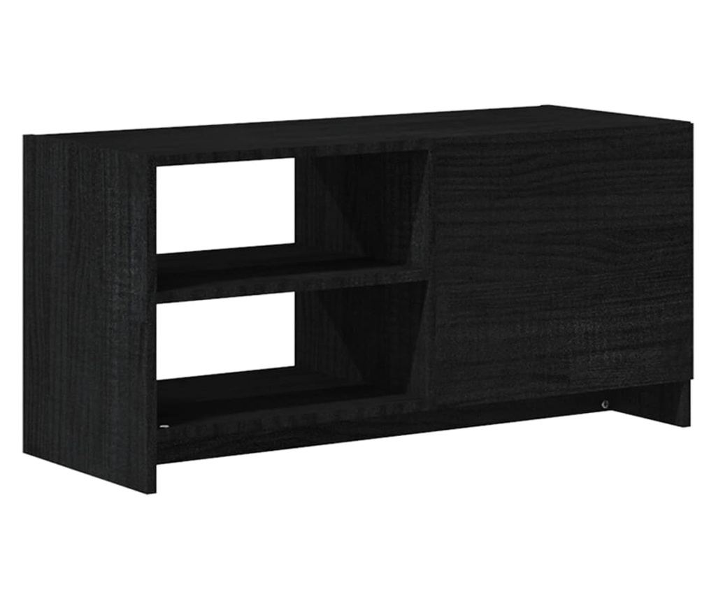 TV ormarić crni 80 x 31 x 39 cm od masivne borovine - 25