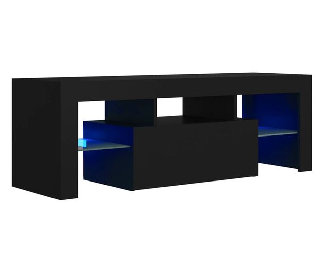 TV ormarić s LED svjetlima crni 120 x 35 x 40 cm