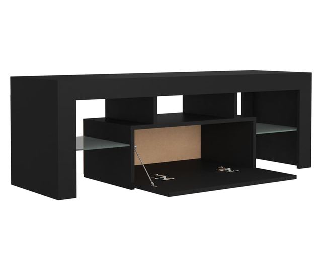 TV ormarić s LED svjetlima crni 120 x 35 x 40 cm