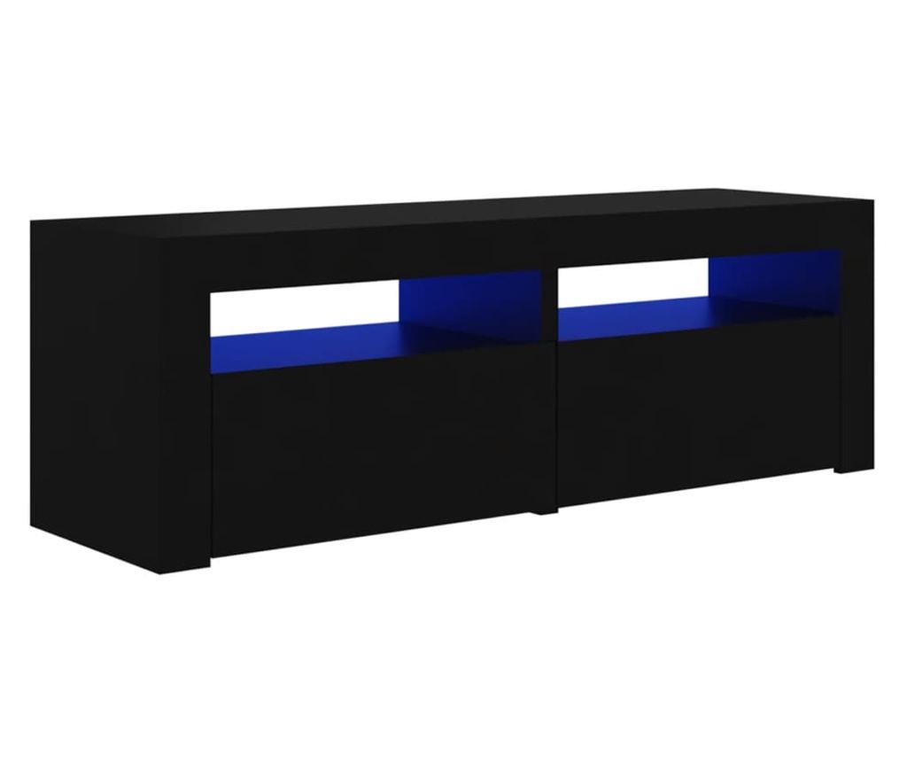 TV ormarić s LED svjetlima crni 120 x 35 x 40 cm - 2