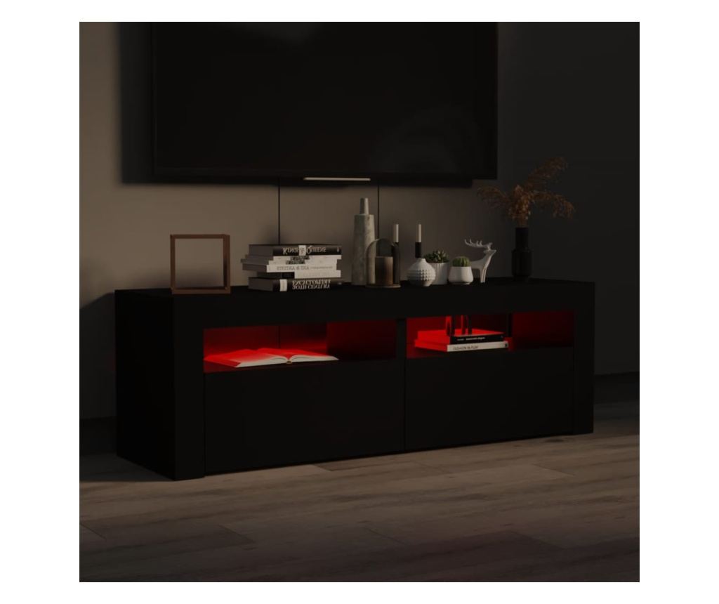 TV ormarić s LED svjetlima crni 120 x 35 x 40 cm - 12