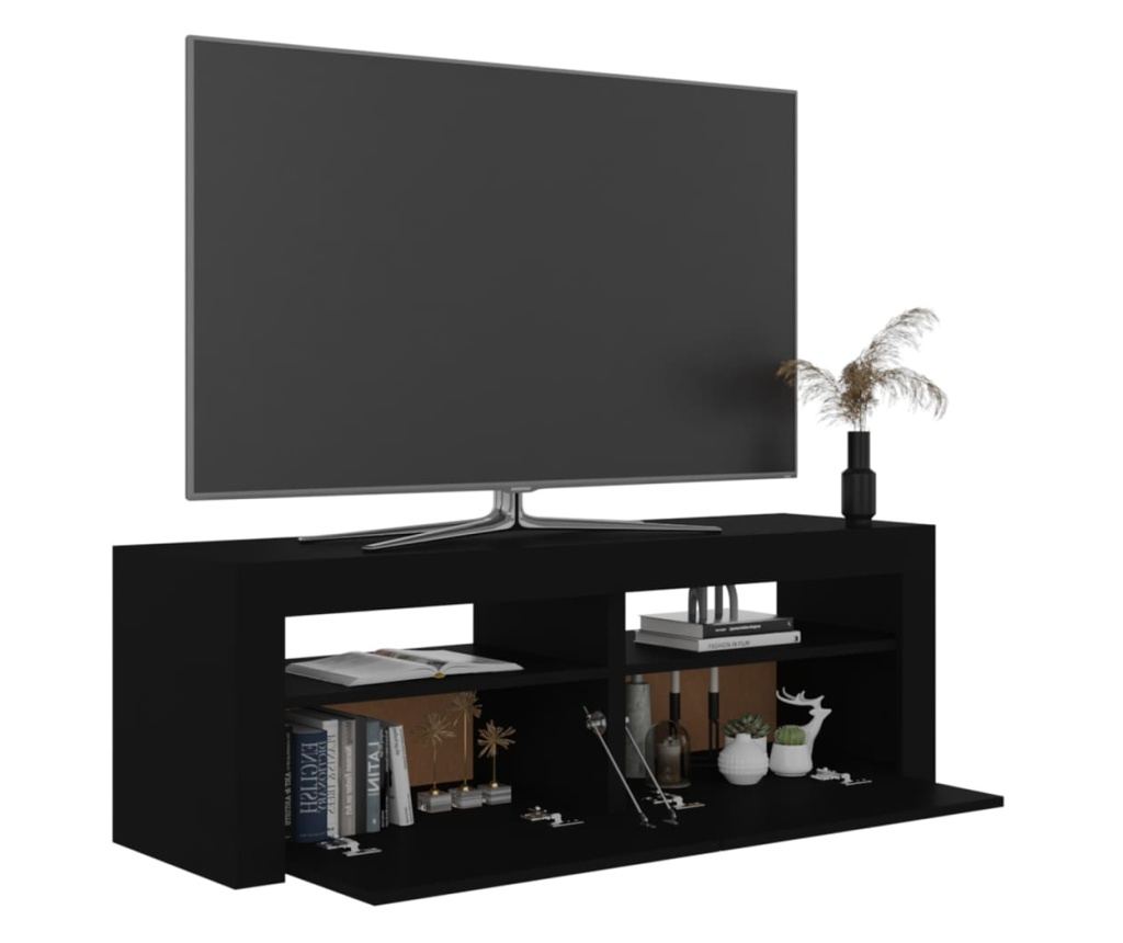TV ormarić s LED svjetlima crni 120 x 35 x 40 cm - 17