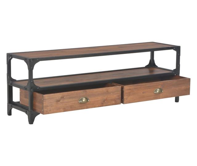 TV komoda s 2 ladice, 120 x 30 x 40 cm, masivno drvo bora