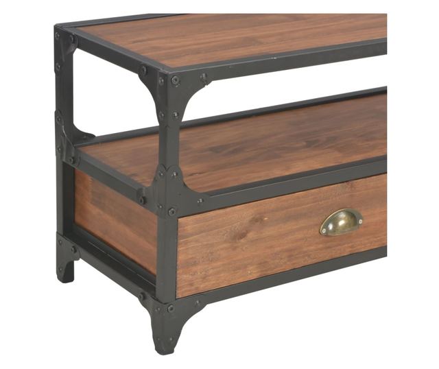 TV komoda s 2 ladice, 120 x 30 x 40 cm, masivno drvo bora