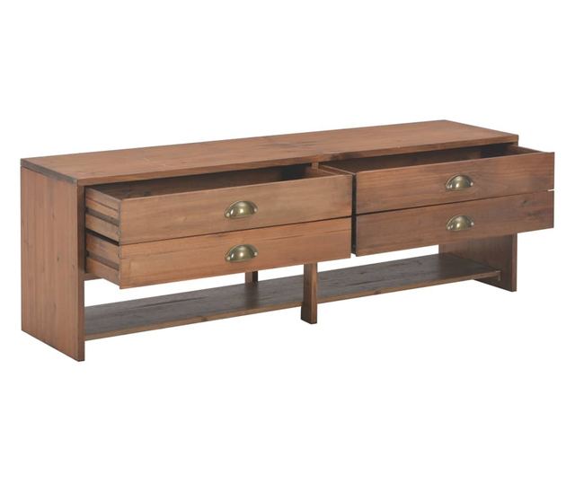 TV komoda s 4 ladice, 120x30x40 cm, masivno drvo jele