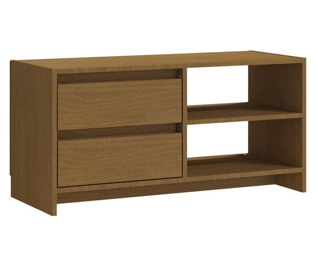 TV ormarić smeđa boja meda 80 x 31 x 39 cm od masivne borovine