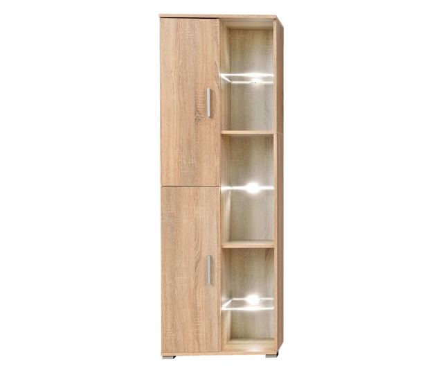 Zidna TV komoda s LED svjetlima Sonoma hrast