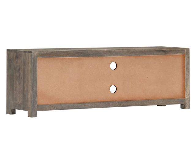 Comodă TV, gri, 120 x 30 x 40 cm, lemn masiv de mango