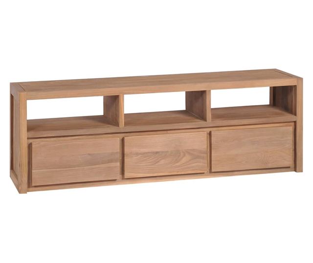 TV komoda, 120 x 30 x 40 cm, tikovina s prirodnim završetkom